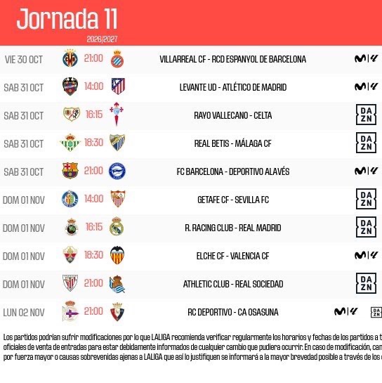 MadridUniversal's tweet photo. 🚨 OFFICIAL: Real Madrid will face Racing away on La Liga matchday 11 on November 1 at 16:15 CET. https://t.co/FU3jqHSECt