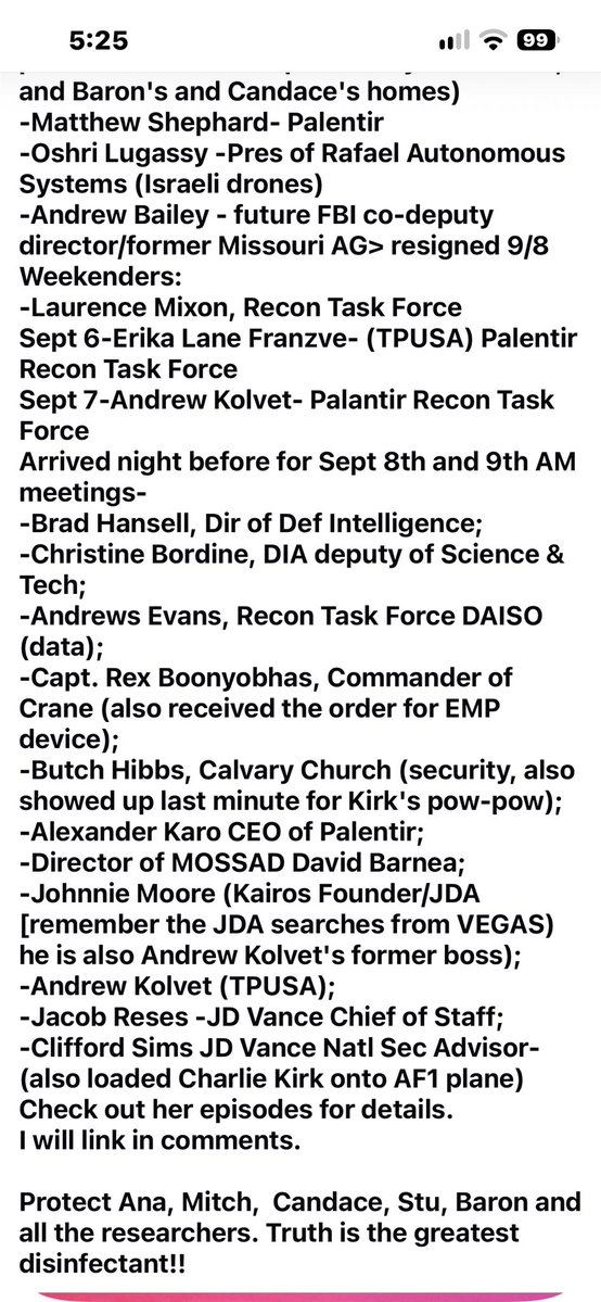 Rosiesmomma21's tweet photo. Allegedly— Here is the list for fort 🍌
@AnaEscobarShow 
A bunch of people have a LOT of explaining to do!!!!! 

I grabbed this off of a group on fb so it’s not my list—- I did not compile so I cannot confirm if it’s accurate, but I have coffee, my handy dandy notebook, and a quiet home today. Anna girl! You did it. You are a rockstar in my heart hon!