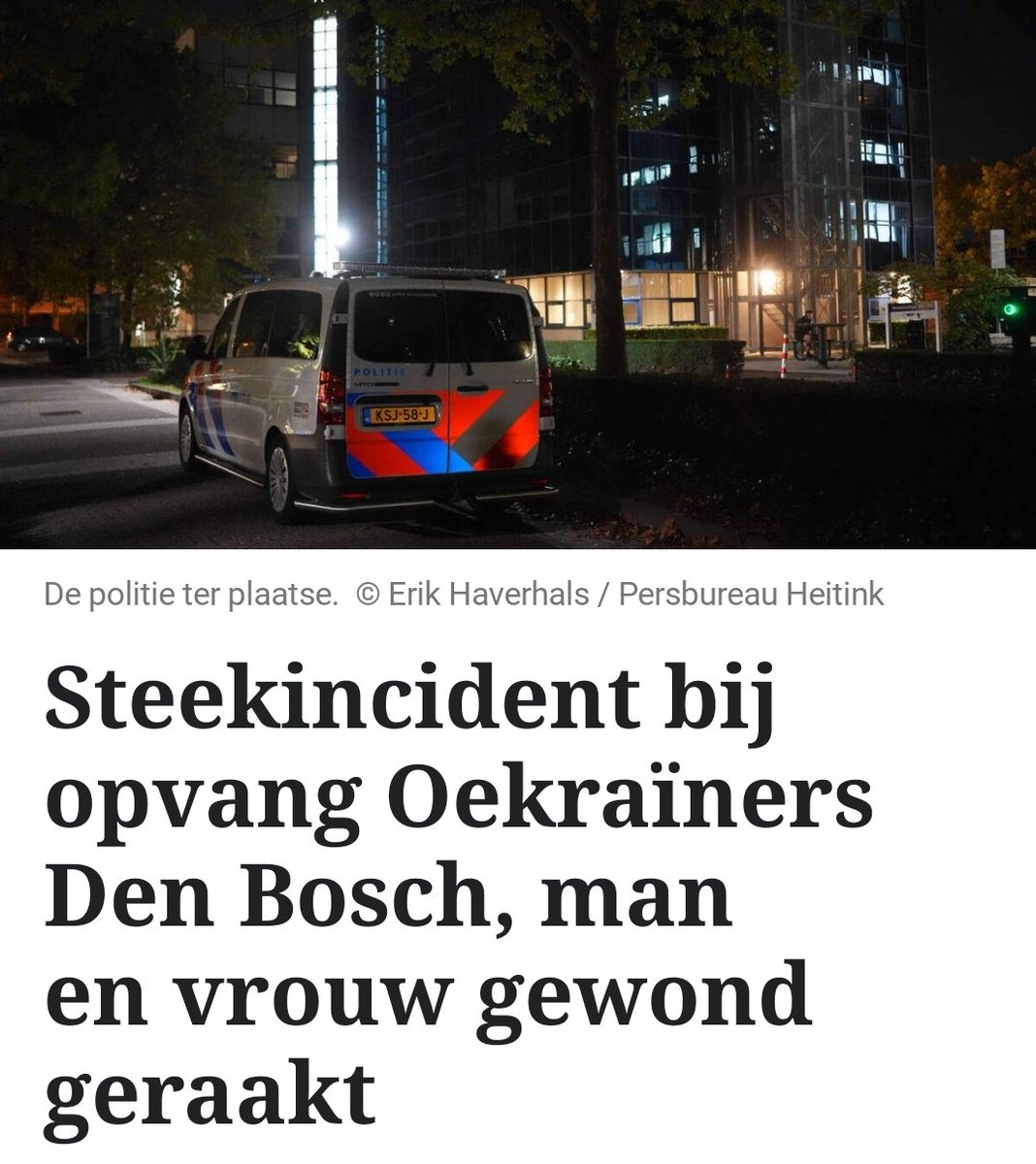 Steekincident bij opvangcentrum voor vluchtelingen in Den Bosch
