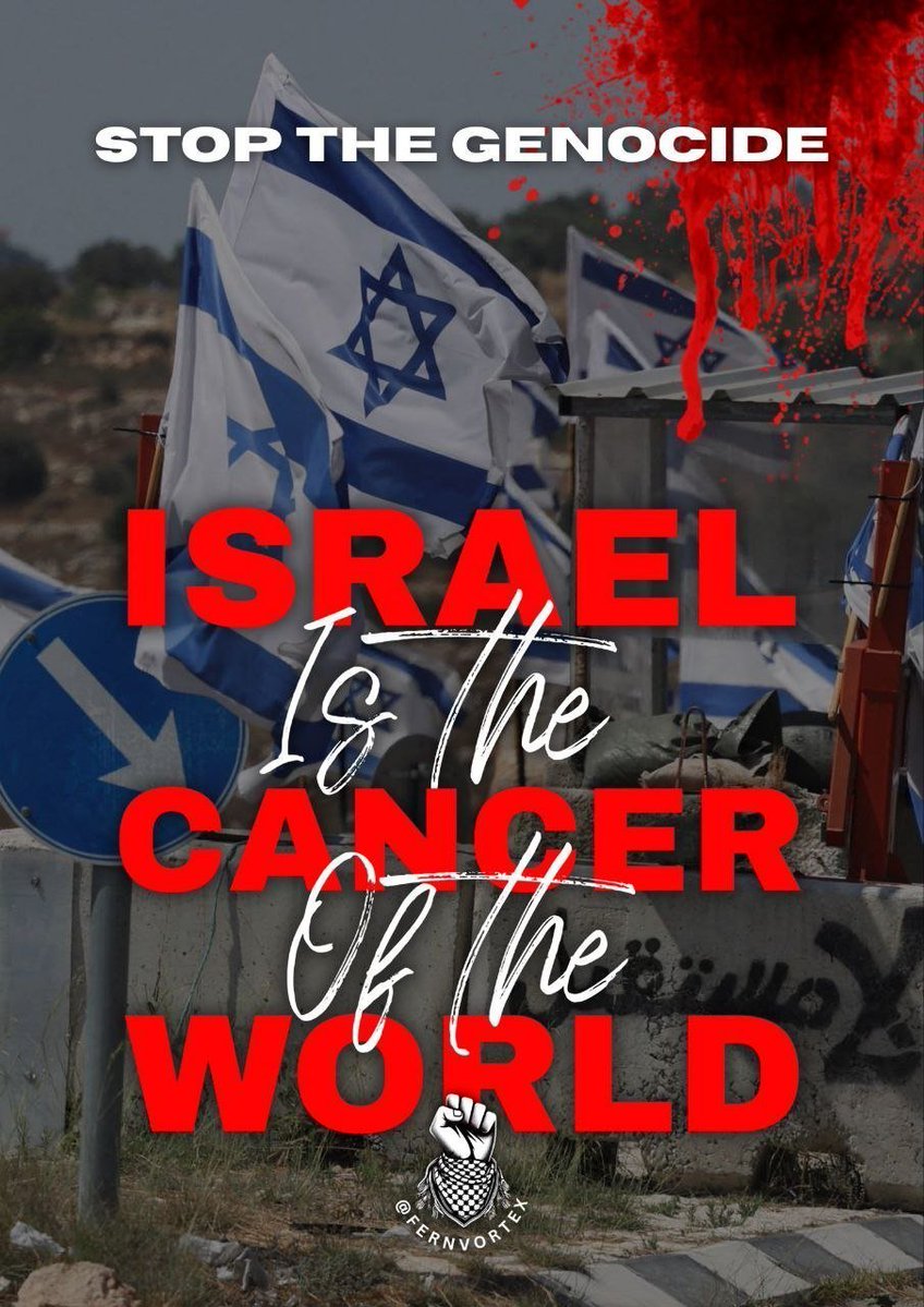 BulbulAIslam's tweet photo. ISRAEL is a ‘Cancerous Tumor of The World’. It should be wiped out. https://t.co/NdpRagXf69