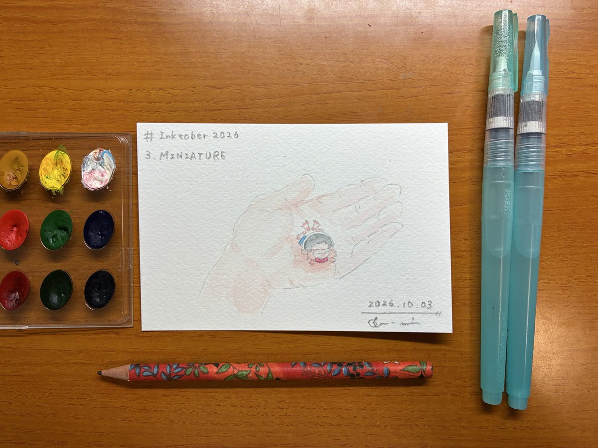tatsuka_ft's tweet photo. ミニチュアくり坊主くん

#inktober2026
#miniature

カプセルトイにあったら欲しい！ https://t.co/W3kCVxfp0T