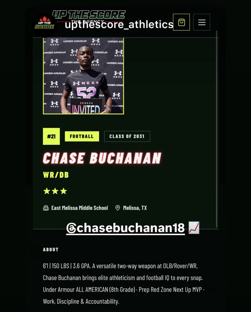 ChaseBuchmoney's tweet photo. 3⭐️ ranking! Blessed to have a foundation built, but there’s still so much room to grow. 6’1” 150 | 3.6 GPA | WR/DB/OLB. The work continues. Stay humble, stay hungry, stay grounded. 📈🏈 @Coach__OMalley @AlPopsFootball @UANextFootball @PrepRedzoneNext
@TXMSSports @FBUcamp @FBUAllAmerican @UofIllinois 
@LoganTillman @sixstarfootball