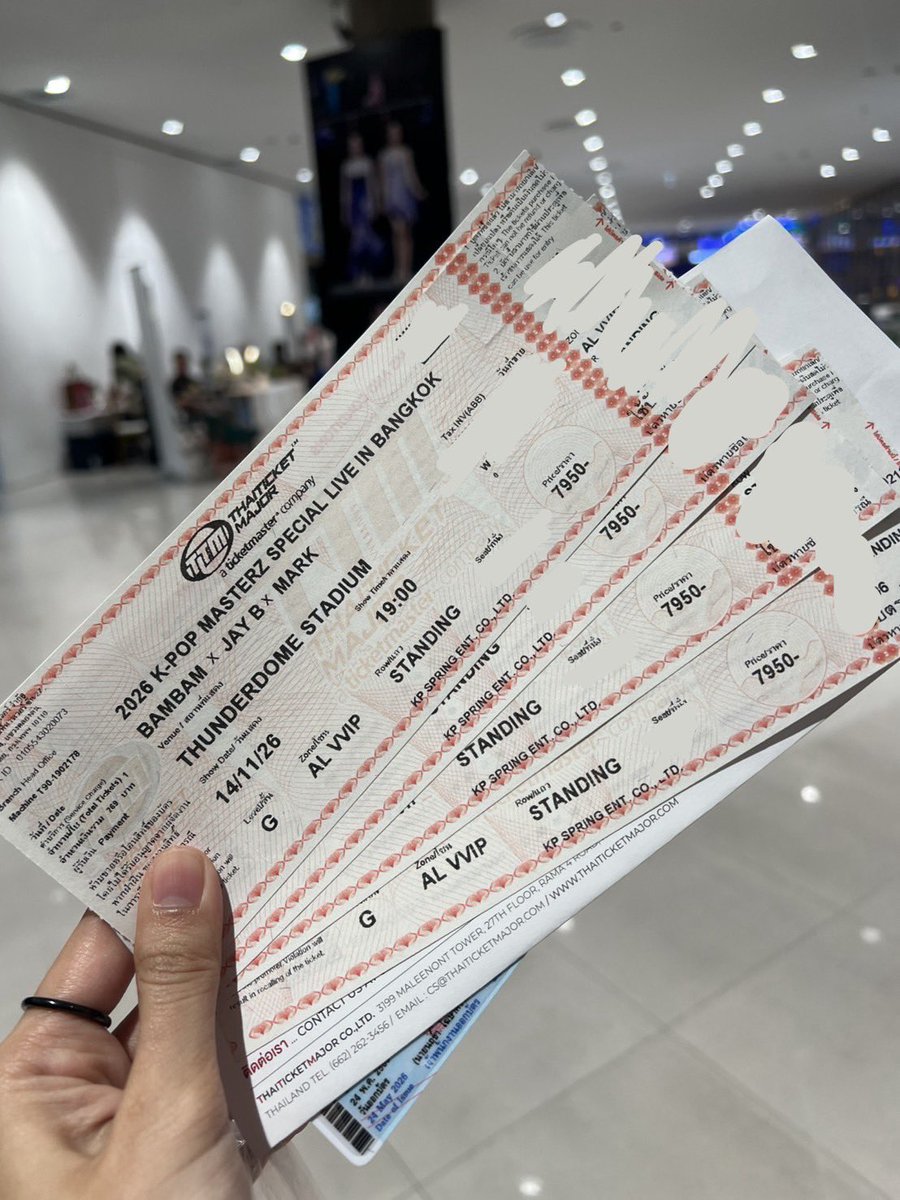Helpyou31089's tweet photo. #2026KPOPMASTERZ_SPECIAL_LIVE_IN_BANGKOK_BAMBAMxJAYBxMARK 

ลูกค้าฝากกดแล้วหาย ทางเพจขายเท
ใบละ6900 จาก8200 นัดรับกรุงเทพ /ชลบุรี https://t.co/fwIfr2CXQb