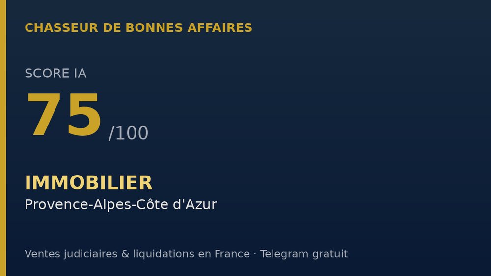 EncheresJudFR's tweet photo. 🏡 Un immeuble de prestige en PACA arrive en vente judiciaire ! Notre IA l'a noté à 75/100. Ne laissez pas cette perle vous échapper. Rejoignez notre Telegram gratuit pour dénicher ce genre de pépites en avant-première ! #Immobilier #VenteJudiciaire #BonsPlans https://t.co/HCNElIqD76