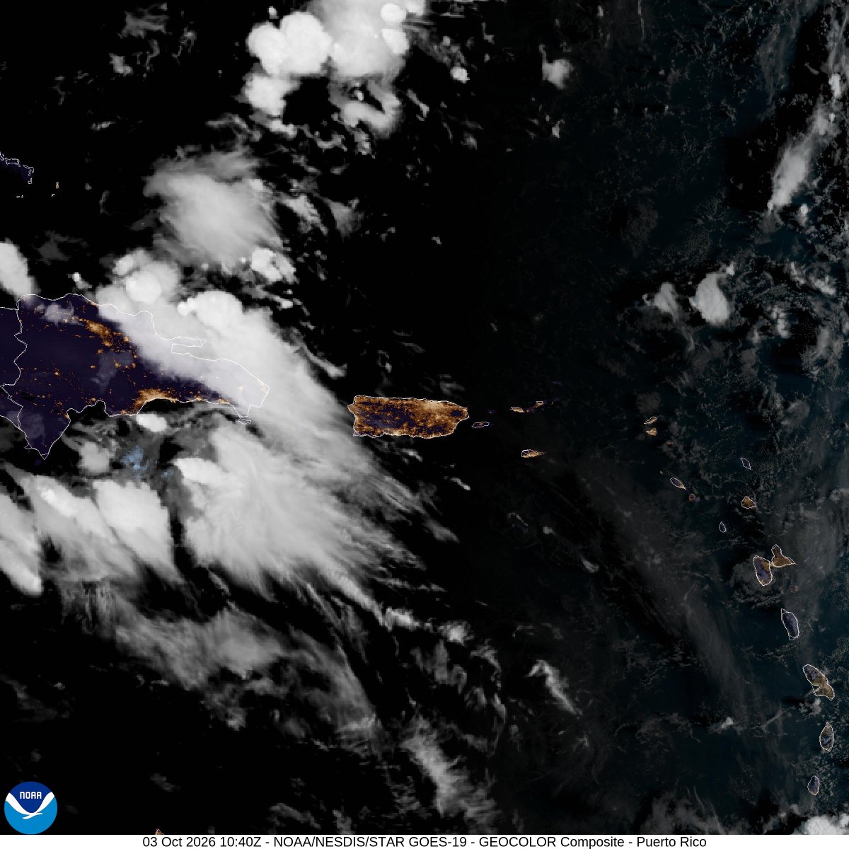 VegaBajaWx's tweet photo. Imagen de satélite October 3, 2026 at 07:00AM #PuertoRico #weather https://t.co/ps8CnFf3vl