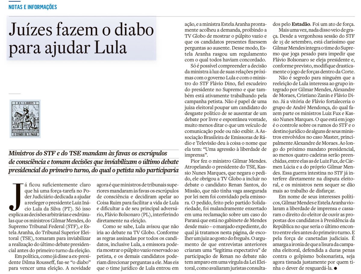 ferrazmiller's tweet photo. VOCÊ VOTA
MAS QUEM MANDA SÃO ELES!
#estadão #stf #tse https://t.co/JFOHpbzV3K