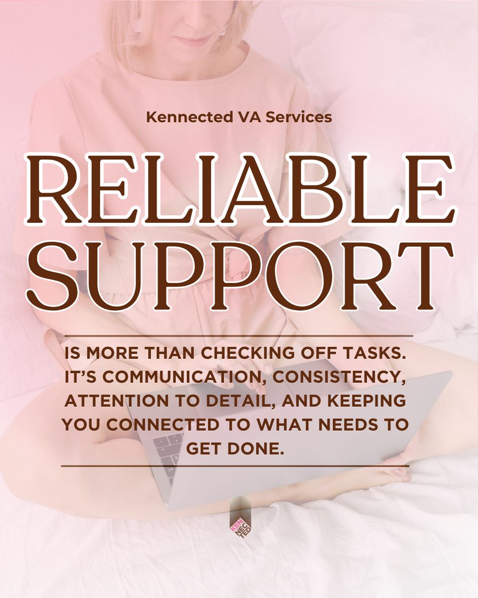 Kenmagnoabuan's tweet photo. Reliable support is more than checking off tasks. Itโs communication, consistency, attention to detail, and keeping you connected to what needs to get done.
#VirtualAssistant #ReliableSupport #BusinessSupport #RemoteAssistant #KennectedVAservices https://t.co/NJWMVEDT3c