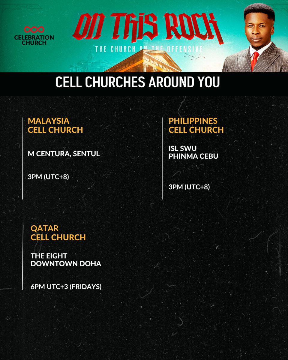 cci__global's tweet photo. The Church was never called to sit on the sidelines.

Jesus said in Matthew 16:18
“And I also say to you that you are Peter and on this rock, I will build My church, and the gates of Hades shall not prevail against it.”

This October at CCI Global, we’re going back to the Rock, discovering what it means to be the Church Christ is building and the authority we have been given to advance the Kingdom.

Join us as we explore what it means for the Church to move beyond simply gathering and begin to advance; through prayer, spiritual government, Kingdom influence, and purposeful action.

Because the Church was never meant to merely defend its ground.

We have an assignment.
We have authority.
And we have been sent forward. 🔥

Join us this Sunday, 4th of October across all our campuses for an amazing time in worship and in the word. 

Come ready to understand your place, recognise your authority, and take your position in what God is doing through His Church.

#CCIGlobal 
#OnThisRock 
#Ecclesia