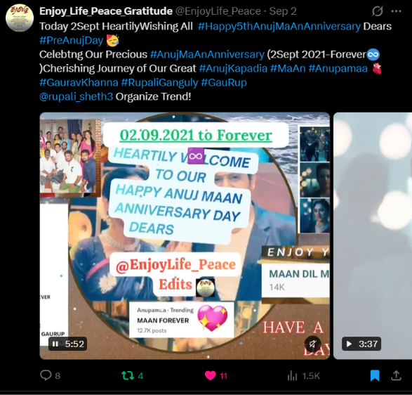 EnjoyLife_Peace's tweet photo. Rspctd #DKP #RajanShahi ji,Literally exprncing Kabhi Khushi Kabhi Ghum Feeling!🥹
Happy is For the 1st time Ever We r getting to See Our Great Treasurable Most Iconic Cherishable #MaAnDay is Celeb in #Anupamaa
Sad is w/o Our #AnujKapadia #MaAn ,After GK's #Anuj Farewell post!💔 https://t.co/IulLVfVv4a