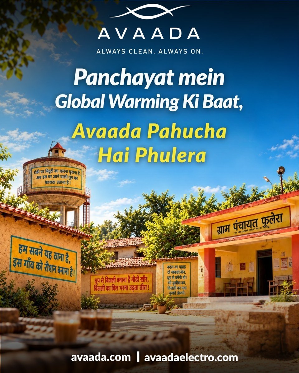 im_shukanta's tweet photo. Hey everyone do you know that the issue of global warming has made its way to the Phulera Panchayat. Avaada's solar power has reached even the height of the house. @TheVineetMittal @avaadagroup @AvaadaElectro #PanchayatWithAvaada  https://t.co/ArzFATdiLj