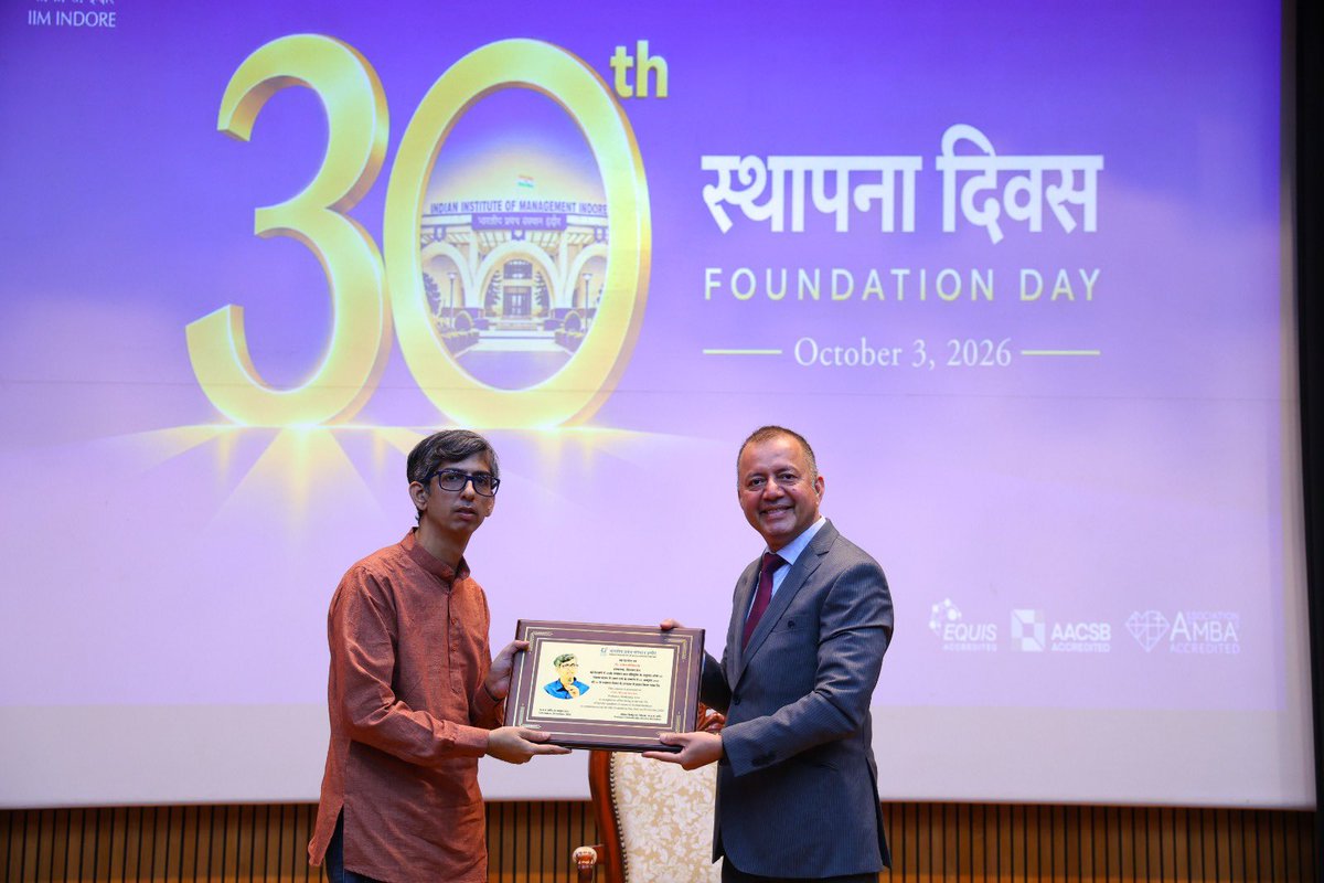 IIM_I's tweet photo. #30thFoundationDay | Congratulations to our faculty members recognised among the Top 5% based on participant feedback:
Prof. Harshal Lowalekar, Prof. Mit Vachhrajani, Prof. Sayantan Banerjee, Prof. Manoj Motiani, Prof. Sanjeev Tripathi, and Prof. Udayan Sharma.

#IIMIndore https://t.co/wrnwDuV8ZQ