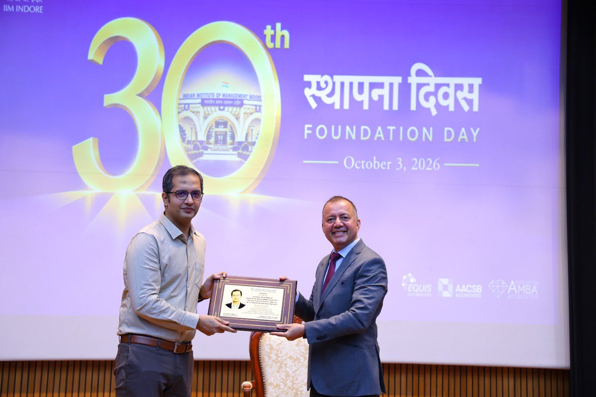 IIM_I's tweet photo. #30thFoundationDay | Congratulations to our faculty members recognised among the Top 5% based on participant feedback:
Prof. Harshal Lowalekar, Prof. Mit Vachhrajani, Prof. Sayantan Banerjee, Prof. Manoj Motiani, Prof. Sanjeev Tripathi, and Prof. Udayan Sharma.

#IIMIndore https://t.co/wrnwDuV8ZQ
