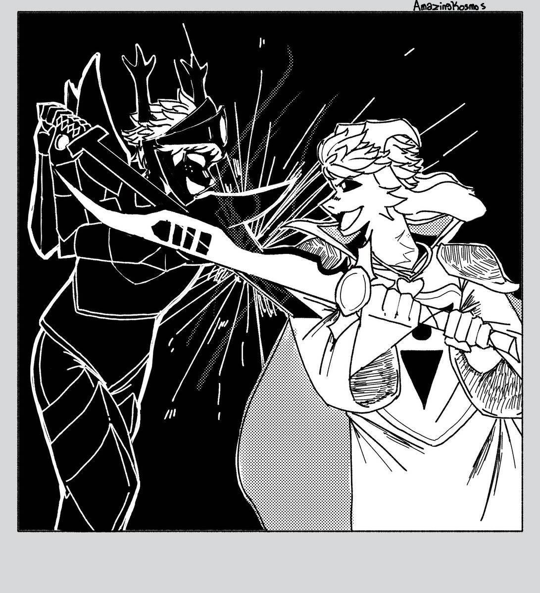 AmazingKosmos's tweet photo. Ink's third, Games! #dessriel #inktober2026 https://t.co/uc3RzAvj9A