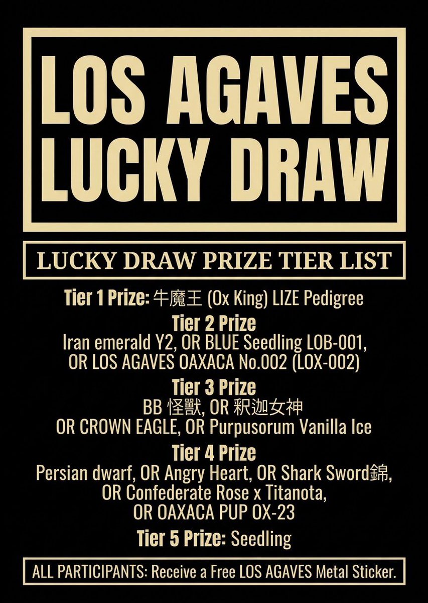 Ftw03Tokyo's tweet photo. 明日の草乱祭のラインナップ⚡️⚡️⚡️
どれが当たってもハズレのないLUCKY DRAW⚡️⚡️⚡️
実生も見どころある子を31株厳選
2-5等は早い者勝ちなのでいつのタイミングで引いても良し。
ラストワンでおまけにオアハカの子株つけます⚡️⚡️⚡️
明日10時からお待ちしております😁⚡️
@souransai2023 https://t.co/egscYPynAb