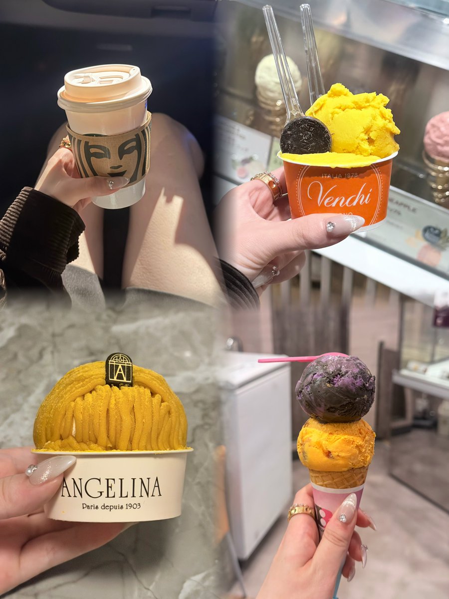話題になってるかぼちゃスイーツ4選🎃

①Starbucks / パンプキンスープチーノ
②Venchi / パンプキンキャラメッロ
③ANGELINA / パンプキンモンブラン
④31 / パンプキンプリン

かぼちゃ度合いは②>③>>>④>>>>① https://t.co/HriZWoCojE