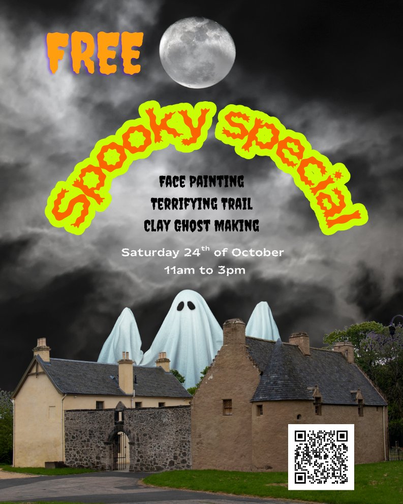 ProvanHall's tweet photo. We have a packed schedule this month. Ghost tours, performances and a Spooky Special drop-in. Our popular spooky day of face painting, trails and crafts is back on 24th October. No need to book, it's free and you can drop-in anytime between 11am - 3pm. 
@cherryfacepaintings https://t.co/Y4vohxwshf
