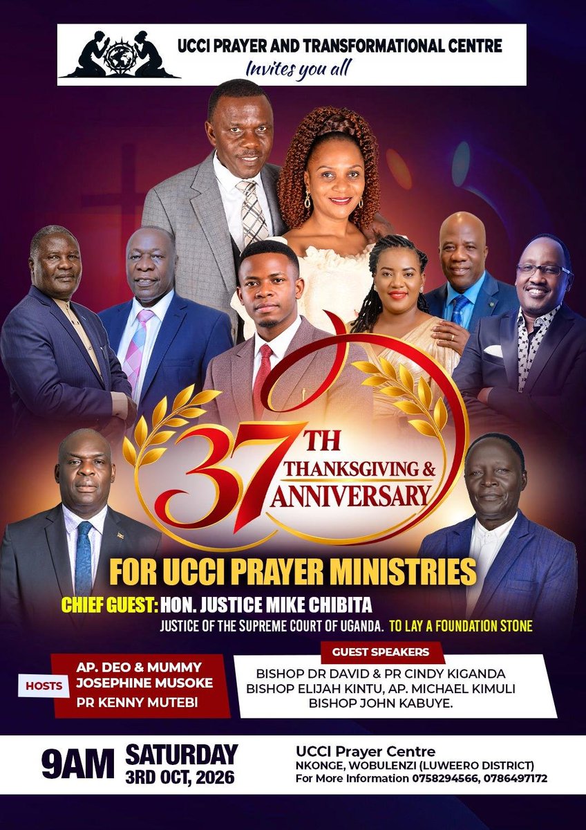 SymediaTV's tweet photo. The 37th anniversary of UCCI .
The thanksgiving service is held from NKONGE LUWEERO DISTRICT https://t.co/SEoJK752QE