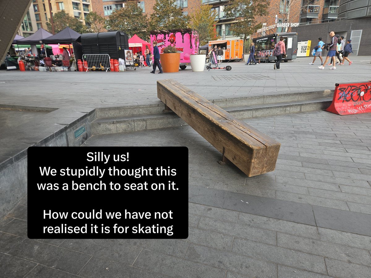 WISE16's tweet photo. It's always the same mantra: improvements to public realm.

😬 What they didn't specify for who, in the case, it seems it's not for people wishing to seat and rest.

Is that right, @lb_southwark? https://t.co/wwA5X3BLC1