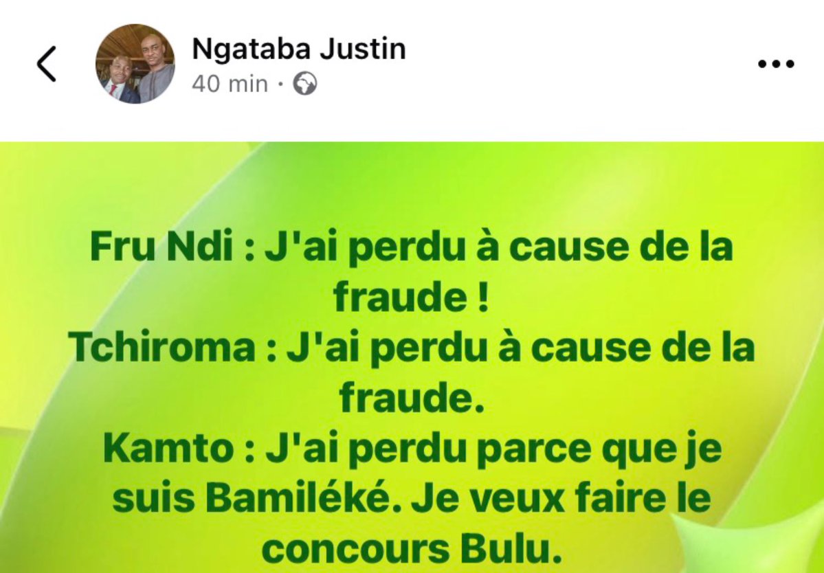 Noir123R's tweet photo. Cameroun…
#cameroun #Paulbiya #Kamto #Tchirouma #Frundi #cabrallibii https://t.co/R1u9aTX0ZV