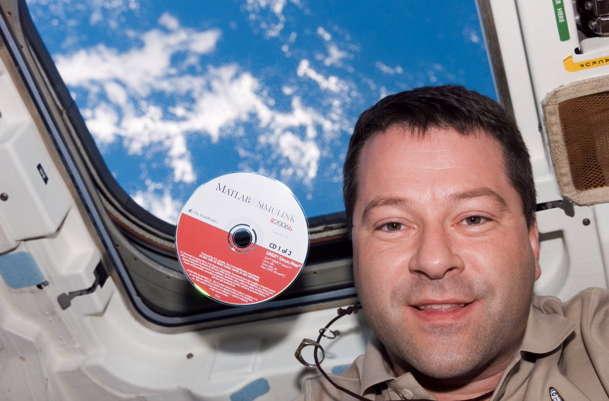MathWorks's tweet photo. Did you know?
NASA astronaut Dr. Nicholas Patrick took a MATLAB disc with him on a 2006 mission to space. Today, that snapshot is displayed at MathWorks HQ as a reminder of the role engineering and technology play in exploration beyond Earth.
Happy #WorldSpaceWeek! 🌎 https://t.co/Wm3RVDhlPE