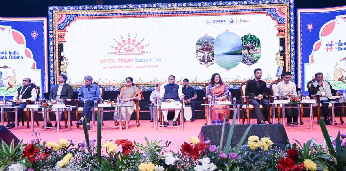 CMO_Odisha's tweet photo. Hon’ble Chief Minister Shri Mohan Charan Majhi inaugurated the 7th edition of Odisha Travel Bazaar in Bhubaneswar, showcasing Odisha’s rich heritage, natural beauty and tourism potential, while inviting national and international investors, hospitality brands and tourism partners to explore the State.

Key measures include Tourist Police at 29 destinations, 1,000 trained lifeguards through OSWALI, a 5,500-acre tourism land bank and ₹1,500 crore provision for 2026–31. The minimum room requirement for star hotels has been reduced to 10, with capital subsidy enhanced up to ₹120 crore. The new Odisha Tourism Portal and Investment Incentive Management System were also launched.