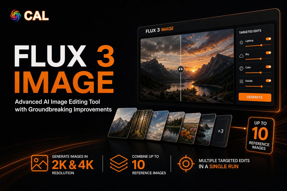 CosmosAILab's tweet photo. Fal AI unveiled FLUX 3 Image, an advanced AI image editing tool with groundbreaking improvements.

#CAL #AI #FLUX3 #ImageEditing https://t.co/4htcnD71O0