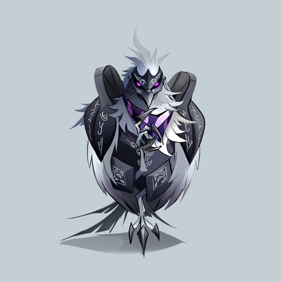Ziolukin's tweet photo. Erebus, The Shadow in The Sky, 
he is a Alpha-Sized Corviknight of few words capable of manipulating shadows after spending his youth trapped in the Distortion World. Though intimidating, he is a caring giant who looks after those under his wing
🎨@FokyDraws #Pokemon #Corviknight https://t.co/i14NJIsfbN