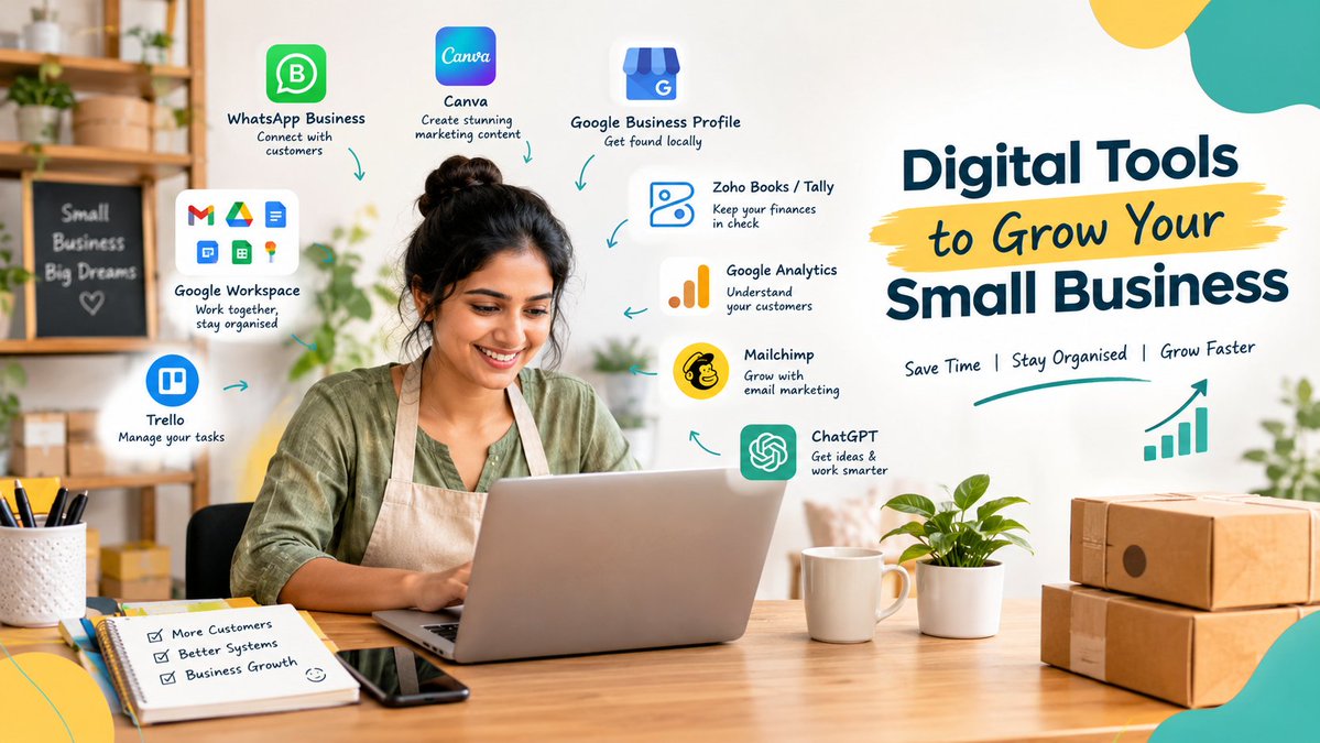 DigiStartupIn's tweet photo. Your small business doesn’t need a huge tech budget to grow.

Read the full guide:
https://t.co/o5NrvtBzIL

#DigitalTools #SmallBusiness #BusinessGrowth #Entrepreneurship #DigitalTransformation https://t.co/QcsnuC3vok