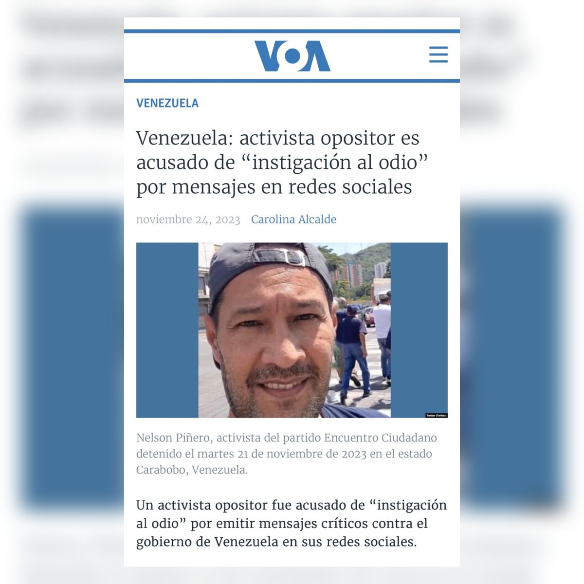 nelsonpvzla2's tweet photo. El régimen habla de reformar la "Ley del Odio" admitiendo que se prestó para cometer "hechos abusivos".

¿Se refieren a "hechos abusivos" como cuando me secuestraron por publicar mis opiniones en redes sociales y me condenaron a 15 años de prisión bajo ese adefesio jurídico?

Lo que hicieron conmigo y con cientos de presos políticos no fue un "exceso" ni un "abuso": fue un crimen de Estado. Y sobre los crímenes no se hacen reformas, se hace JUSTICIA.