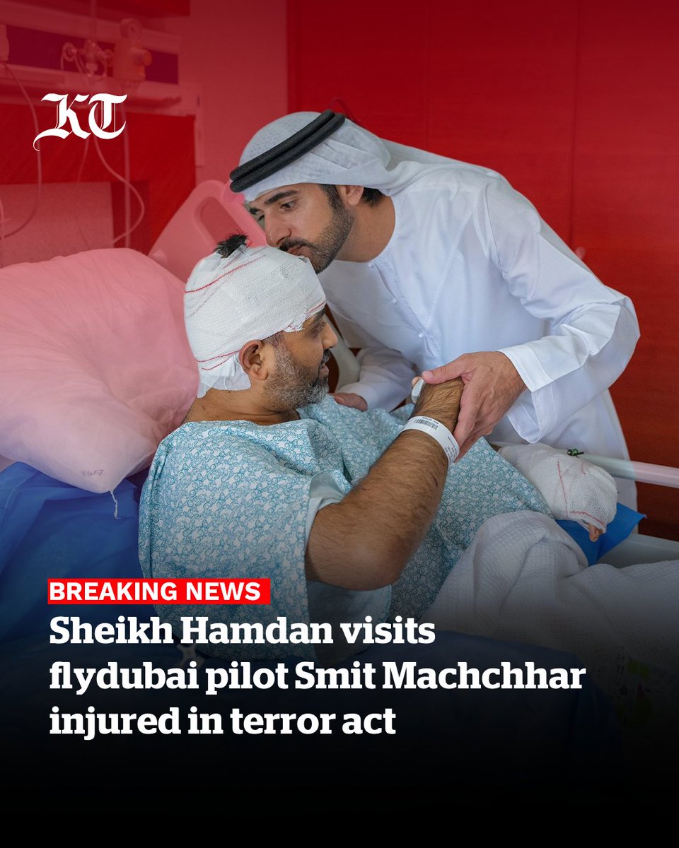 khaleejtimes's tweet photo. #BreakingNews
Dubai Crown Prince #SheikhHamdan bin Mohammed bin Rashid Al Maktoum visited #flydubai pilot Captain #SmitMachchhar, who was injured after an altercation broke out in the cockpit of flydubai flight FZ1073 on September 30.

https://t.co/grOVXftJzS https://t.co/35kg2cd3or