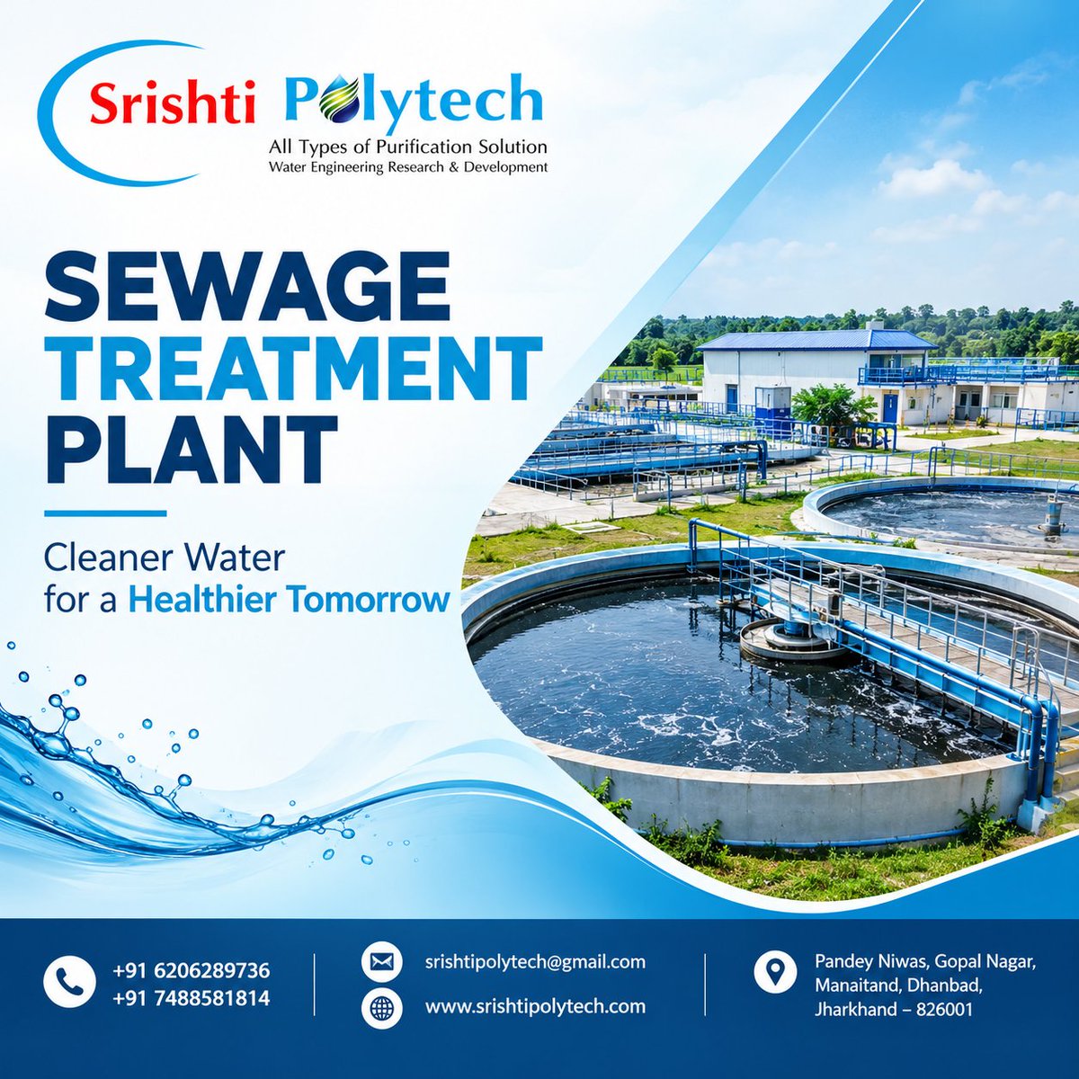 Srishtipoly's tweet photo. 💧 Sewage Treatment Plant (STP) — Efficient wastewater treatment helps protect the environment, improve hygiene, and enable safe water reuse.

#STP #SewageTreatmentPlant #WastewaterTreatment #WaterTreatment #SrishtiPolytech https://t.co/ezHnAJbWQL