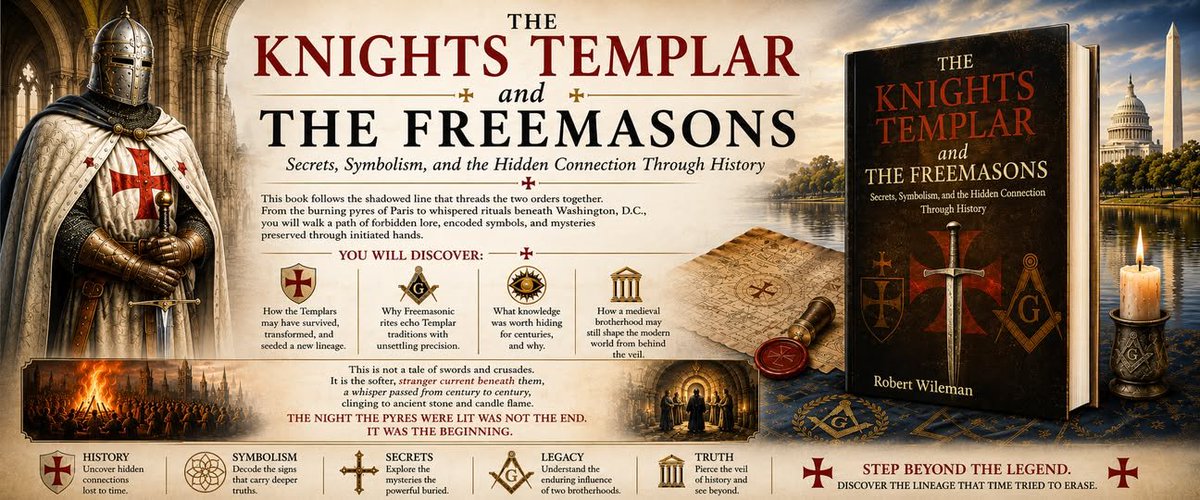 Freemasonry6023's tweet photo. following the shadowed line that threads the two orders together. From the burning pyres of Paris to whispered rituals beneath Washington, D.C., you will walk a path of forbidden lore, encoded symbols, and mysteries preserved through initiated hands. https://t.co/w7uxT0okl3 https://t.co/MO8hO4jOHa