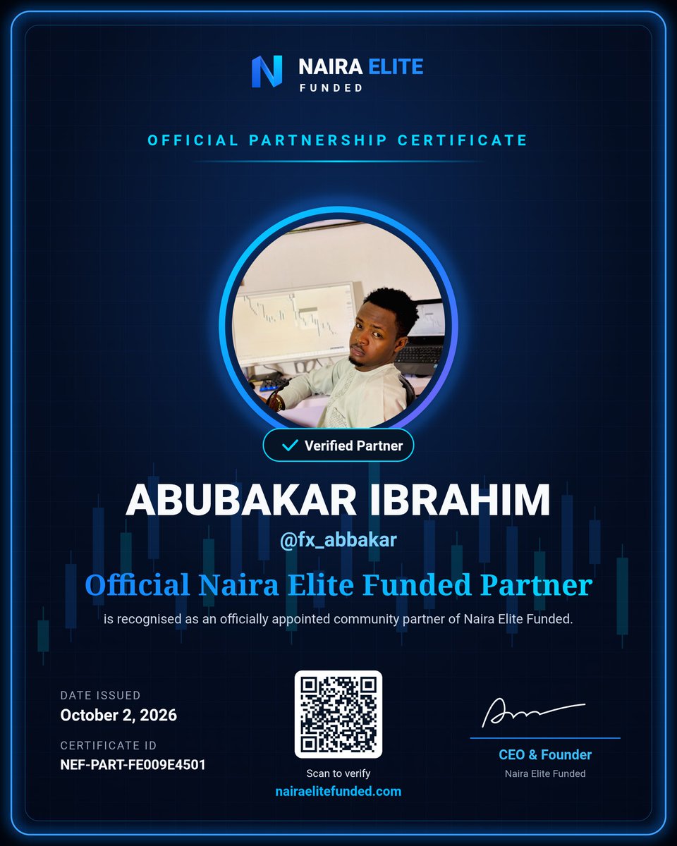fx_abbakar's tweet photo. 🚀 OFFICIALLY PARTNERED WITH NAIRA ELITE FUNDED! 🤝

Proud to announce that I’m now an Official Naira Elite Funded Community Partner. 🎯

This partnership is another step toward bringing more opportunities, value, and growth to the XGEN community. 📈

Big things ahead. We’re just getting started! 🔥

@NairaEliteFunded × @fx_abubakar
#NairaEliteFunded #XGEN #Partnership #ForexTrading #PropFirm