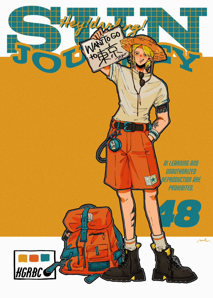 4_melo_'s tweet photo. 大好きなバンドの「ｻﾝﾗｲｽﾞｼﾞｬｰﾆｰ」という曲を思って描きました。
前向きな歌なのでイメソンってほどではないですが、迷いながら失いながら進んでいくトゴがちょっとでも目的地に近づけたらいいなという気持ちと合致しました

「行きたい」の中に「togo」が入ってるの気に入ってる爆笑した https://t.co/P94SCGMAdL