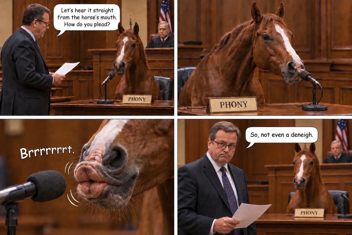 sattaiyer's tweet photo. #Phony 

#UnStable #Horseshit #CourtroomHumor #ComicStrip #DeadpanHumor #ComedySketch https://t.co/uwZgm8HwJX
