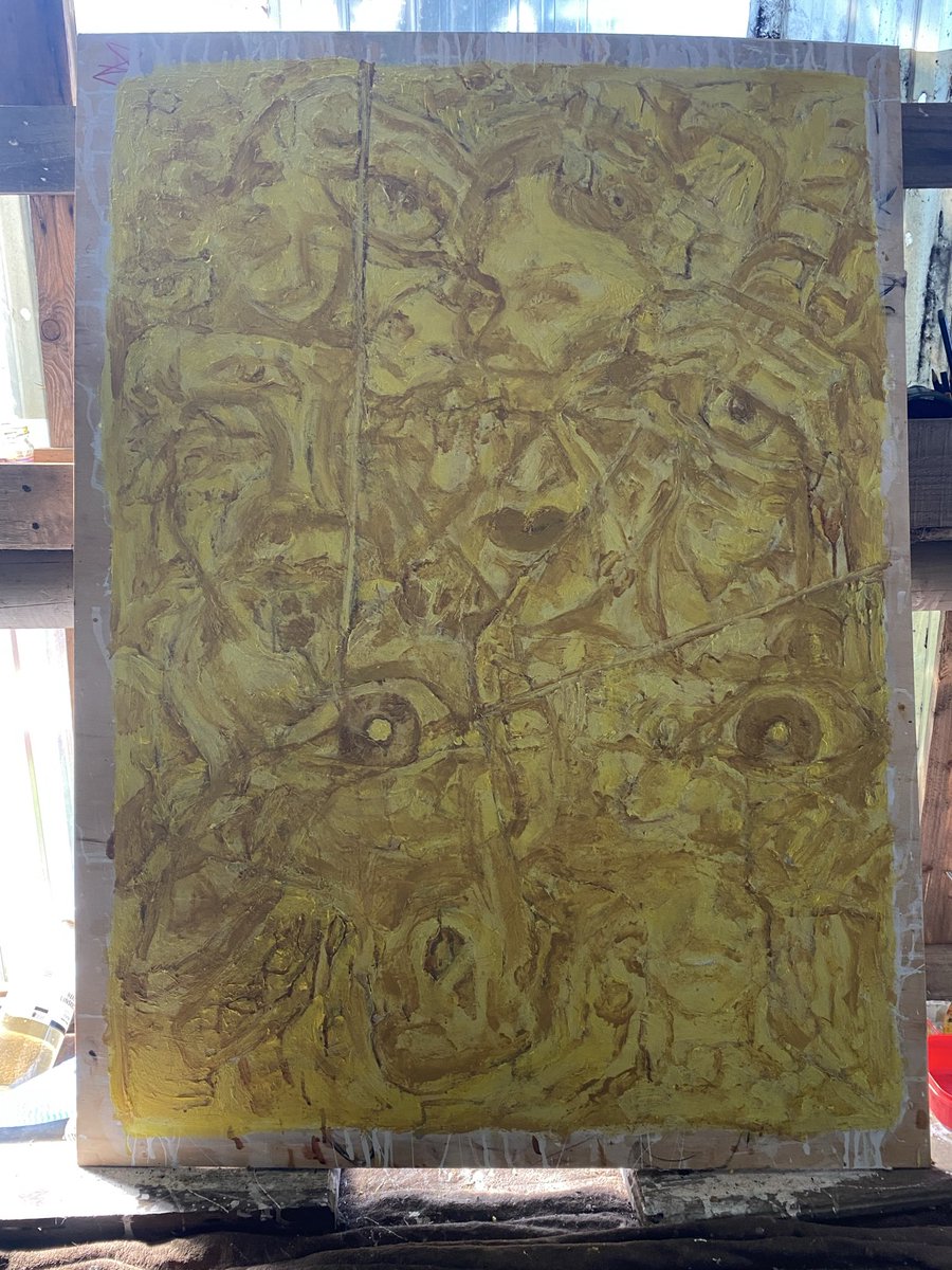 pitstopppppp's tweet photo. After the staining of yellow oil, this layer pure chestnut varnish. #fineart #oils #painting #layers #dimension https://t.co/8URNwQlu7V