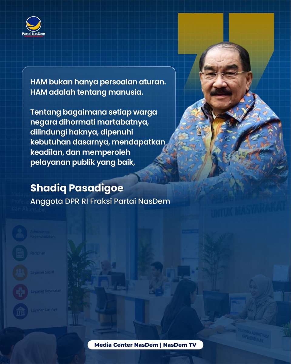 NasDem's tweet photo. Pesan ini disampaikan Anggota DPR RI Fraksi NasDem, Dr. (H.C.) Ir. M. Shadiq Pasadigoe, S.H., M.M., saat membuka kegiatan Implementasi P5HAM Provinsi Sumatra Barat di Padang.

#NasDem #ShadiqPasadigoe #P5HAM #HAM #HakAsasiManusiaw https://t.co/hKMRY9ihhH