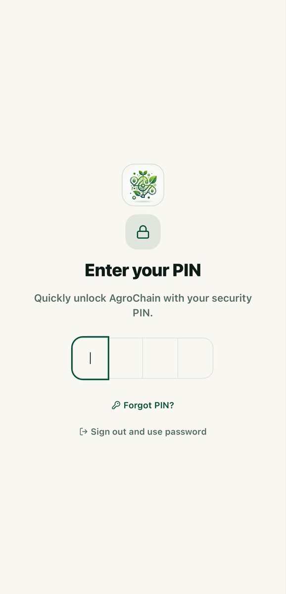 EnzoraGroup's tweet photo. Protect your AgroChain app with a 4 digit pin. 
Your funds are safe ✅ 
Your profile is protected ✅ https://t.co/QiavQwxhwu