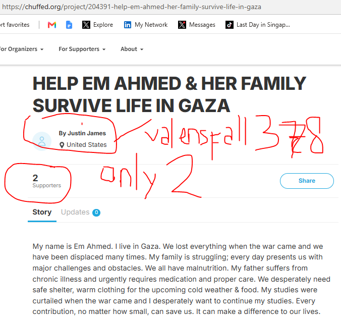 pradaUAENA's tweet photo. Bring relief Em Ahmed @EmAhmadFromGaza 

Verified @oliveegirl &amp; @RadioWatermelon 
Fundraiser JUSTIN JAMES / @valensfall378 

only 2 donation🥺,hopefully CARE GAZA + high enggement @extra_beef_  etc willing requote, better readable plea to public🙏

LINK
https://t.co/3nNFX4G36N https://t.co/cnPxZkCtC0