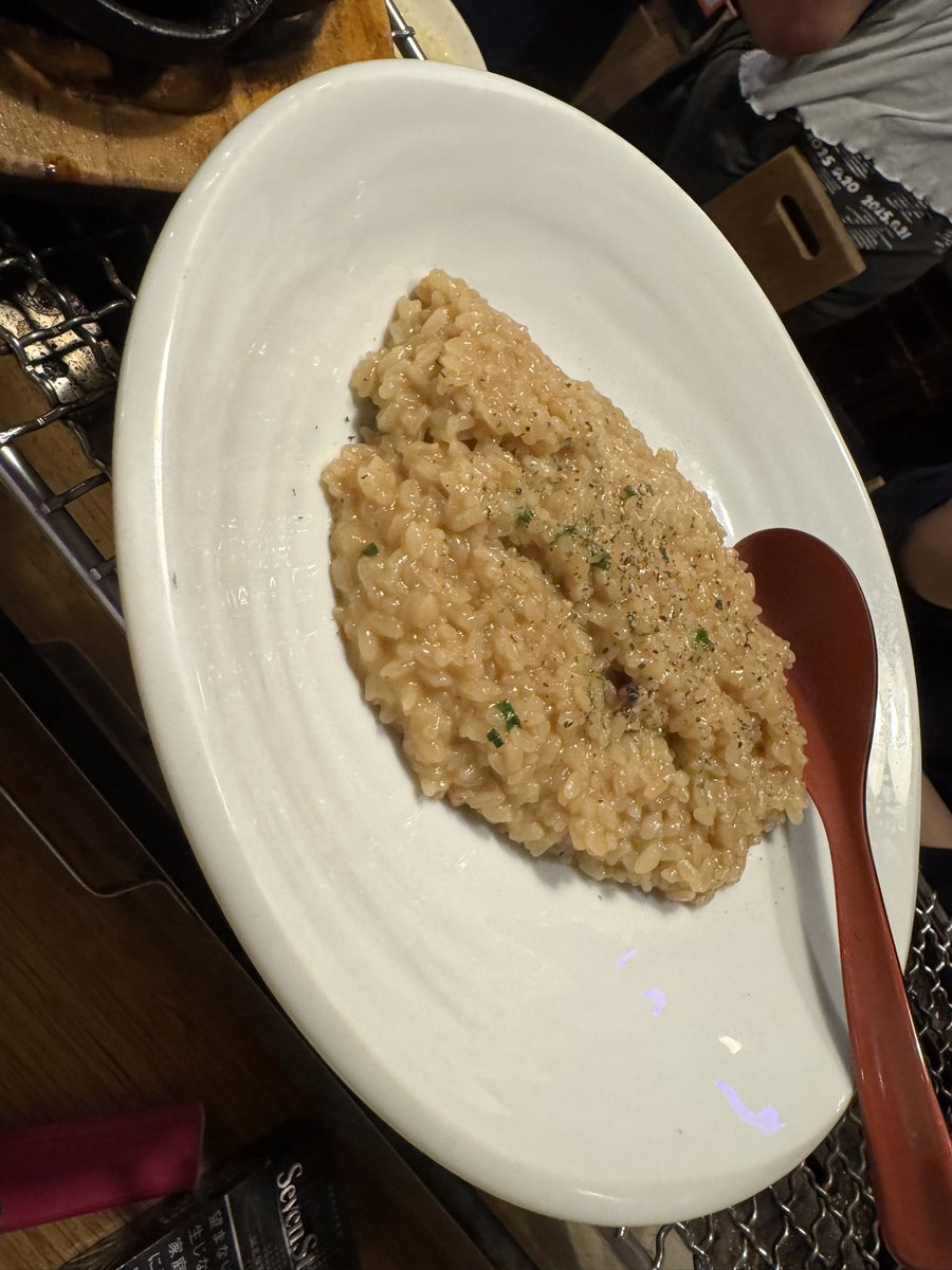 Wasataki's tweet photo. アサリバター残り汁リゾットVSイカワタ煮込みリゾット。 https://t.co/TIeai6KsO9