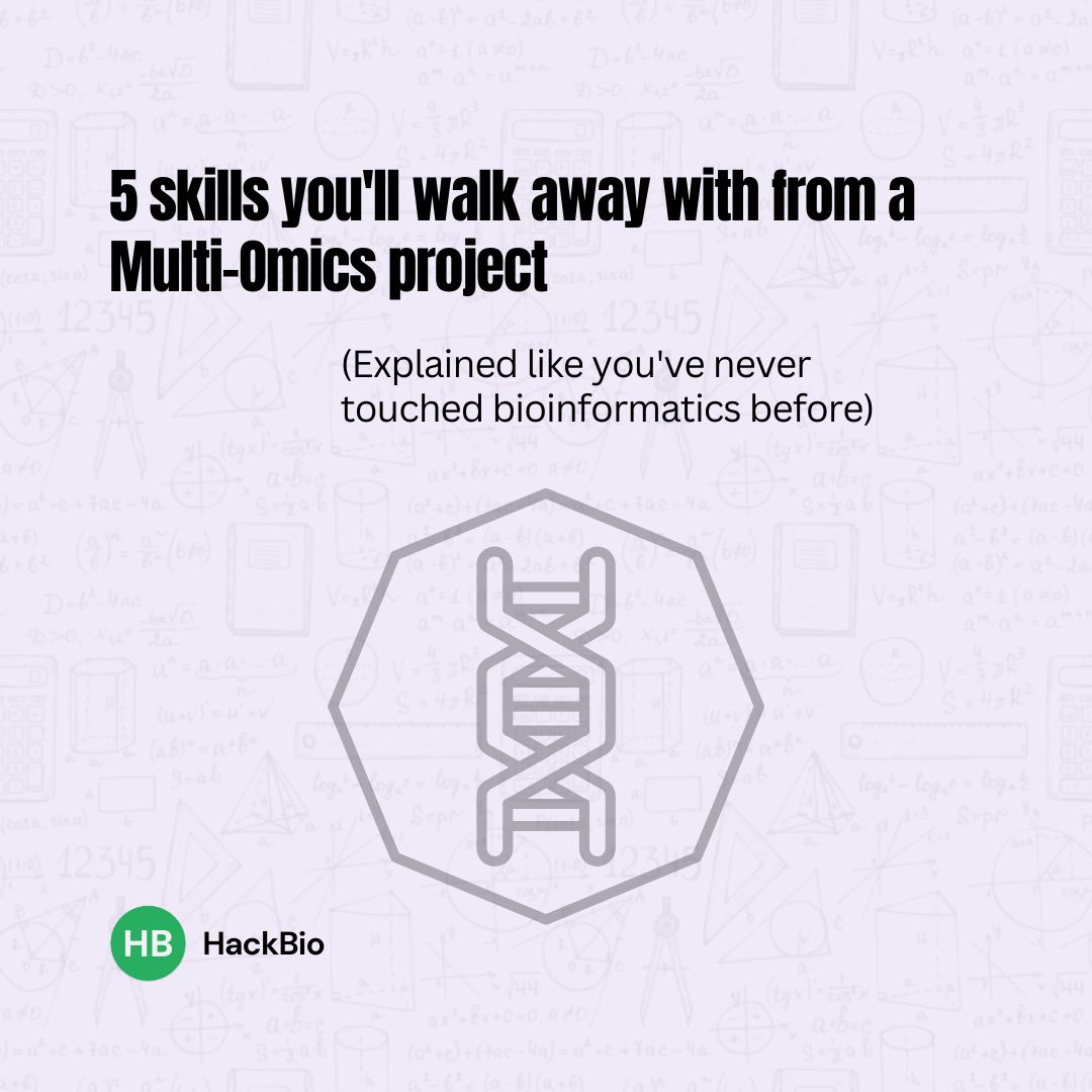 TheHackbio's tweet photo. A Multi Omics project can help you learn to:
🧬 Analyse DNA and RNA data
🔗 Integrate biological datasets
⚙️ Build workflows with Nextflow
🔬 Interpret biological results

Join HackBio’s final internship of 2026, Start Nov 1
Early bird: $50 
Register: https://t.co/PkvjCDwB4d https://t.co/vD38h7aijy