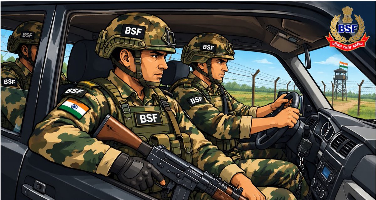 Mindblower81's tweet photo. Always alert. Always ready. Always guarding the nation. 🇮🇳
A salute to the brave BSF personnel who stand firm on the borders, protecting every inch of our motherland, day and night.
Thank you, BSF, for your unwavering courage and dedication. 

#BSF #BorderSecurityForce https://t.co/rZB7LbiEwS