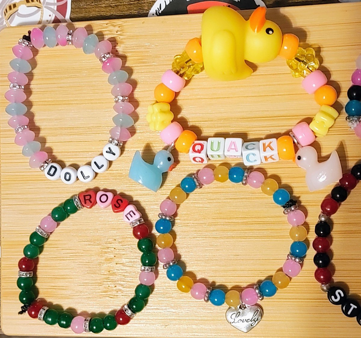 KruisCreations's tweet photo. Here are photos of all the bracelets I've made, including ones I hadn't posted individual photos of. 💕 They are all elastic bracelets, by the way.

Any recommendations or requests? 👀 Would you buy any of these? If not, what can I do to improve them? I'm always open to feedback. https://t.co/rt8ZzEtpQK