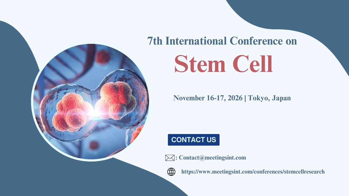Stemcellmeets's tweet photo. 🧬 7th International Conference on Stem Cell 🇯🇵

📅 Nov 16–17, 2026
📍 Tokyo, Japan
🌟 Connect • Present • Collaborate • Innovate
📩 contact@meetingsint.com
https://t.co/iFpbi5DIxN

#StemCell #StemCellResearch #RegenerativeMedicine #CellTherapy #Biotech #Tokyo2026 https://t.co/wlGbPBFt4V