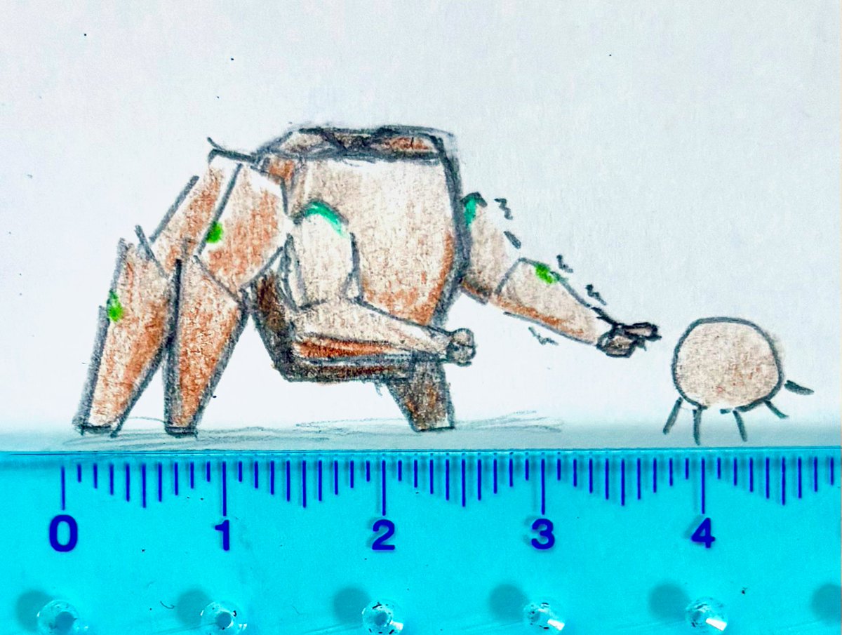rk6g7b's tweet photo. 私が描くロッキーなんだけど冗談抜きで普段からこの大きさで描いてるんだ。 https://t.co/5pXr2dL8uA