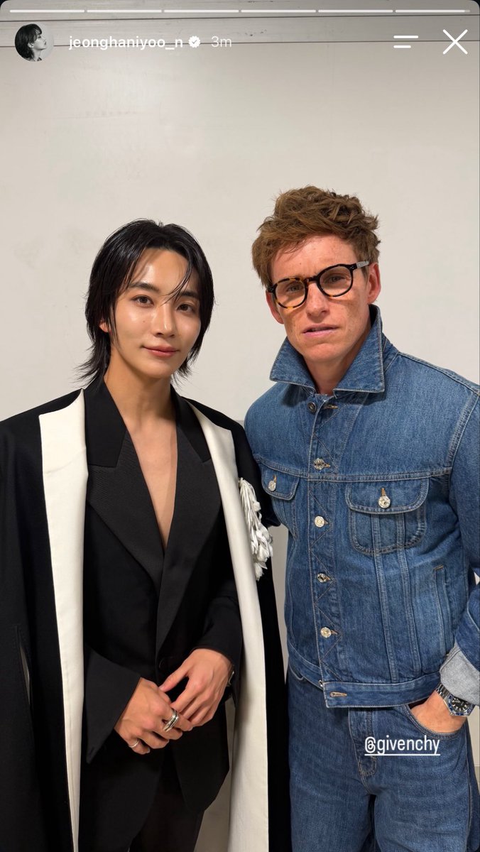 seokhanqt's tweet photo. I know DK will bombard him with messages 🤣 Jeonghan with Eddie Redmayne 😮‍💨 🪄 https://t.co/RIuwgy73LE