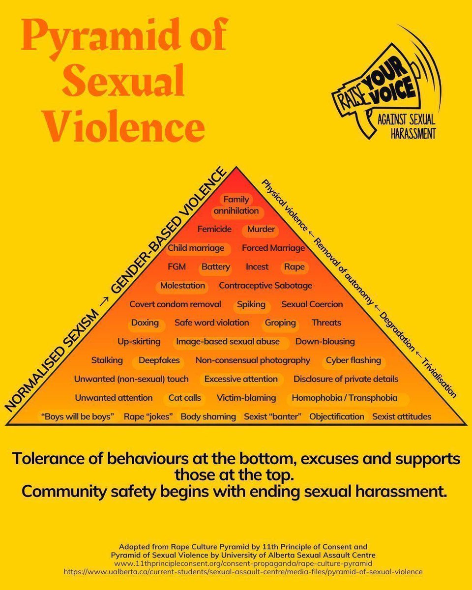 Jamesoflife's tweet photo. On the rape culture pyramid, objectification is literally at the trivialization stage. Reducing women’s worth to their sexual organs is how sexual violence is born so yes, they absolutely did it https://t.co/Q305J0O28j