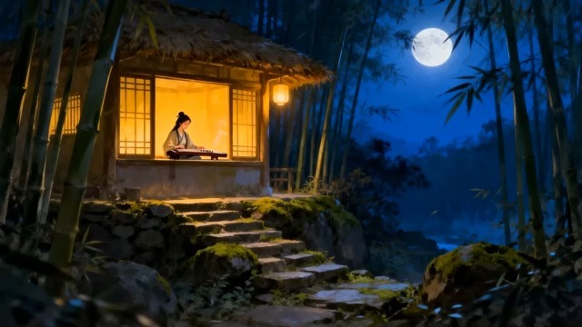 aaaaaa9132's tweet photo. [When the moon is high, the old man with a gourd hums a tune softly, as he’s about to go and dig for wild bamboo roots nearby.]， https://t.co/wOjgrlbTAE