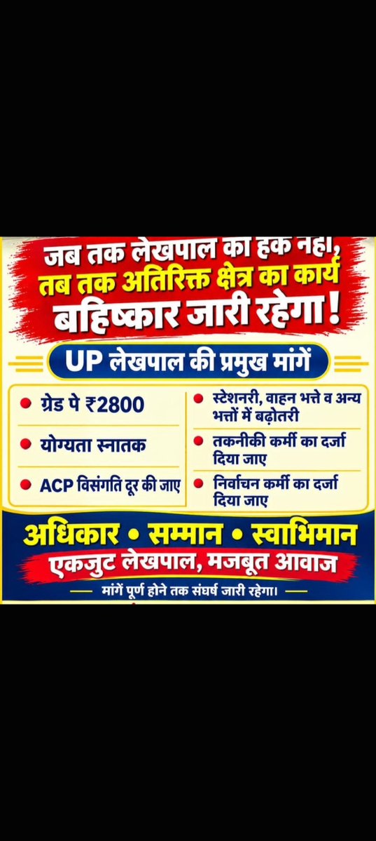 vipinsingh33244's tweet photo. #लेखपाल की जायज मांगे https://t.co/giL7JVBolj