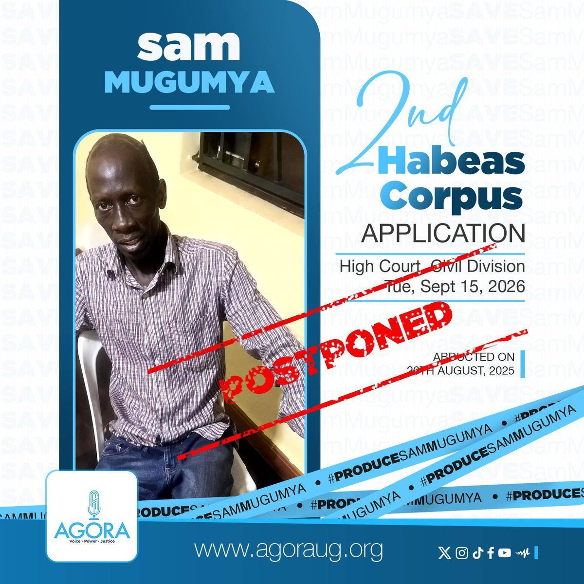 ByamugishaMoses's tweet photo. Gen MKM, we take note of your communication. 

Comrade Mugumya Sam's second Habeaus corpus application is coming up again on 7th October, let the army this time round cooperate with court and bring him to be formally charged. 

This is all we are seeking. https://t.co/0ZplgoDQ6i